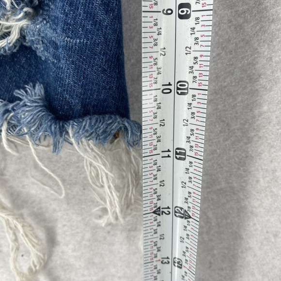 Vintage Levi's 501 Distressed Ripped Blue Cutoff Denim Shorts Button Fly Mens 40 - Picture 12 of 14